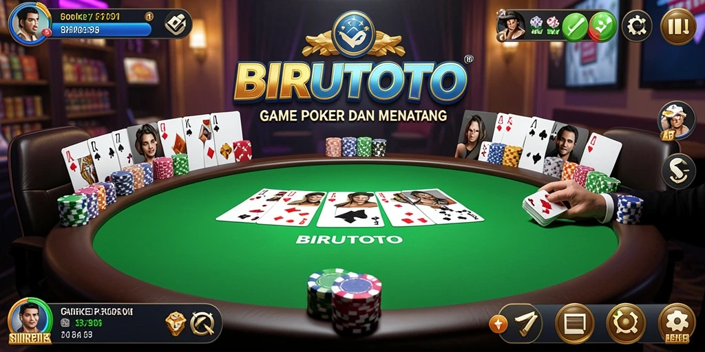 Tampilan gameplay BIRUTOTO dengan desain menarik dan interaksi pemain.