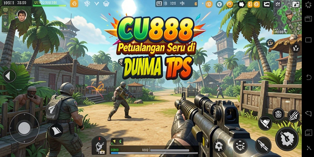Screenshot gameplay CU888 yang menunjukkan aksi menegangkan dalam TPS.