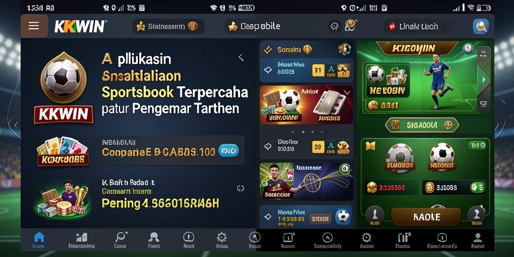 Tampilan utama KKWIN menampilkan berbagai opsi taruhan olahraga.