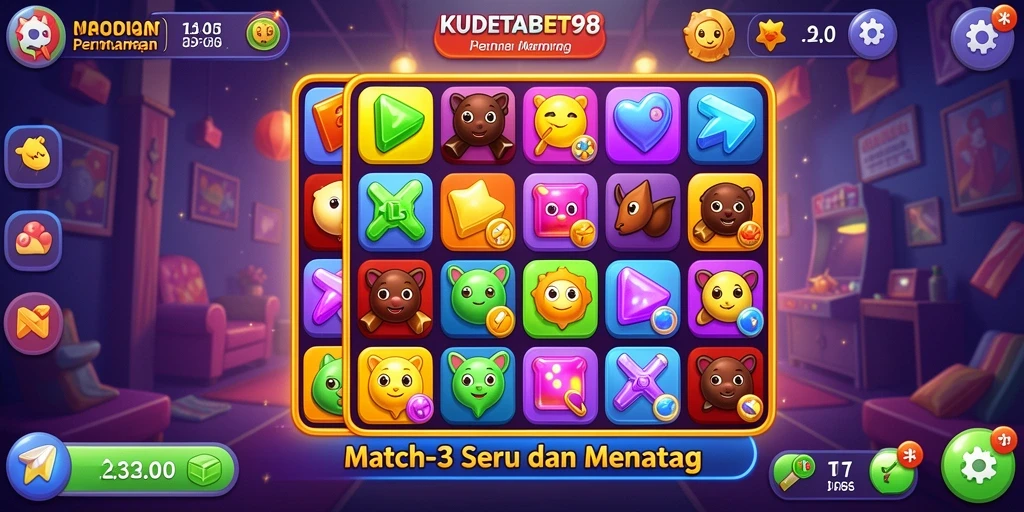 Tampilan gameplay KUDETABET98 menampilkan aksi seru permainan Match-3.