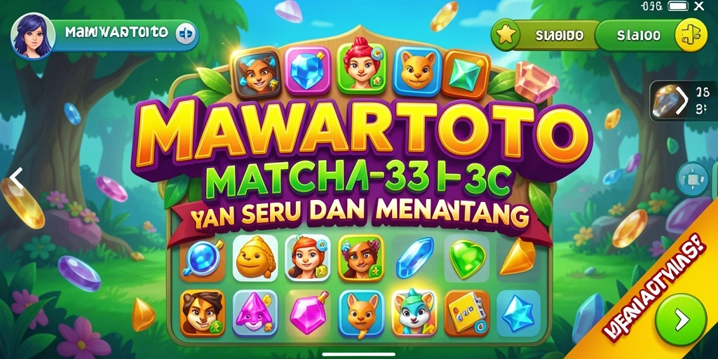 Tampilan gameplay seru dari MAWARTOTO dengan puzzle Match-3.