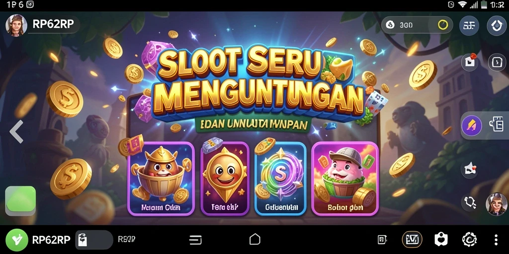 Tampilan gameplay seru dari RP62RP dengan fitur slot yang menarik.