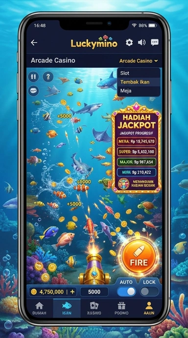 Pengguna menikmati unduhan cepat aplikasi dari luckymino.